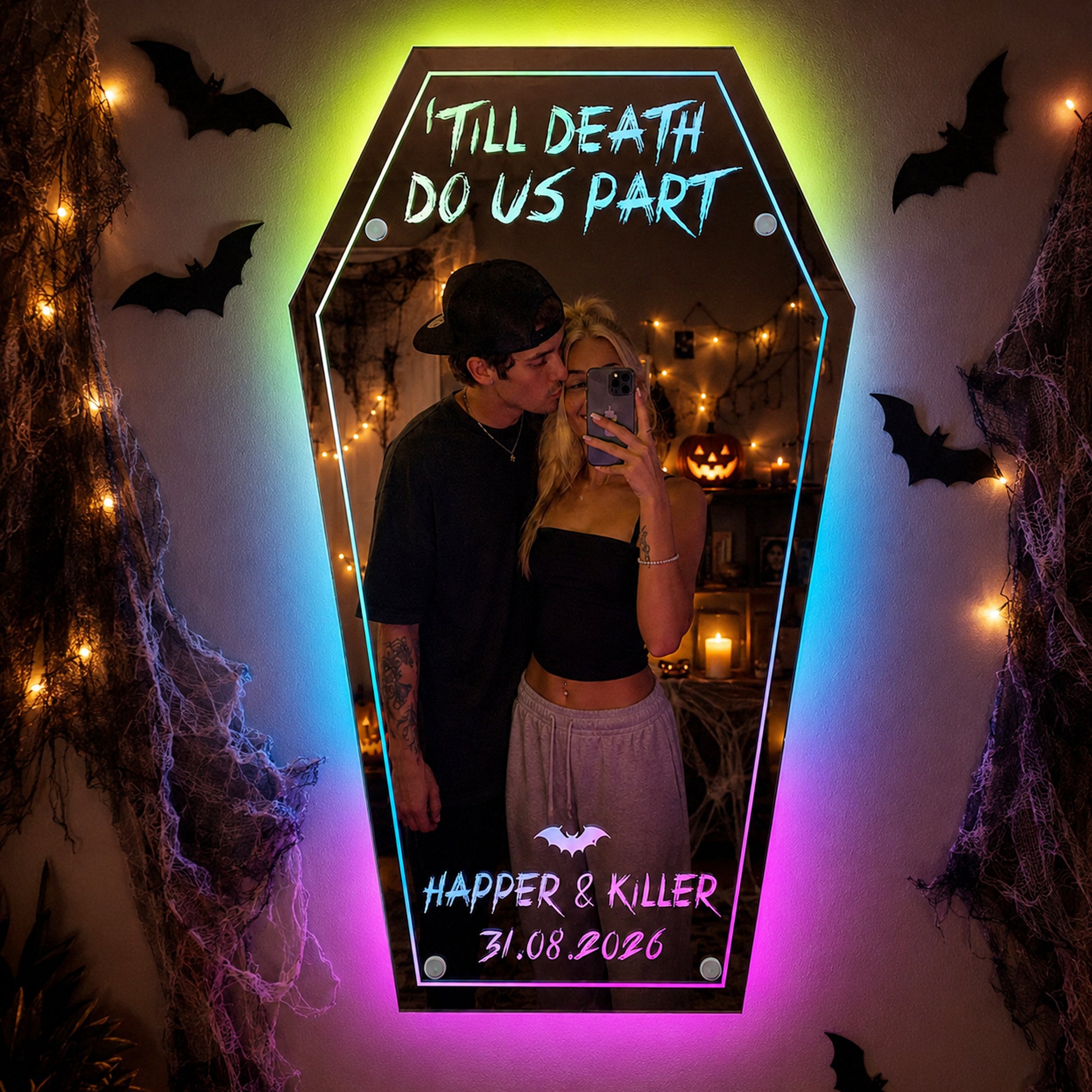 Till Death Do Us Part - Personalized LED Mirror 1