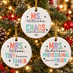 Tiny Human Tamer Teacher Appreciation Year End Gift - Personalized Ornament 1