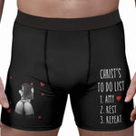 To Do List Funny Adult Naughty Gifts For Him - Upload Spicy Photo - Personalized Boxer 2