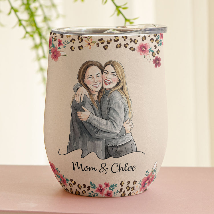 To My Badass Daughter This Is Your Reminder Custom Photo - Personalized Wine Tumbler 2