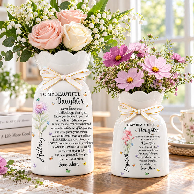 To My Daughter From Mom, Dad - Sentimental Gift, Keepsake Gift - Personalized Vase 1