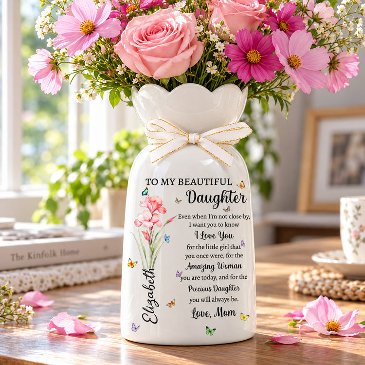 To My Daughter From Mom, Dad - Sentimental Gift, Keepsake Gift - Personalized Vase 2