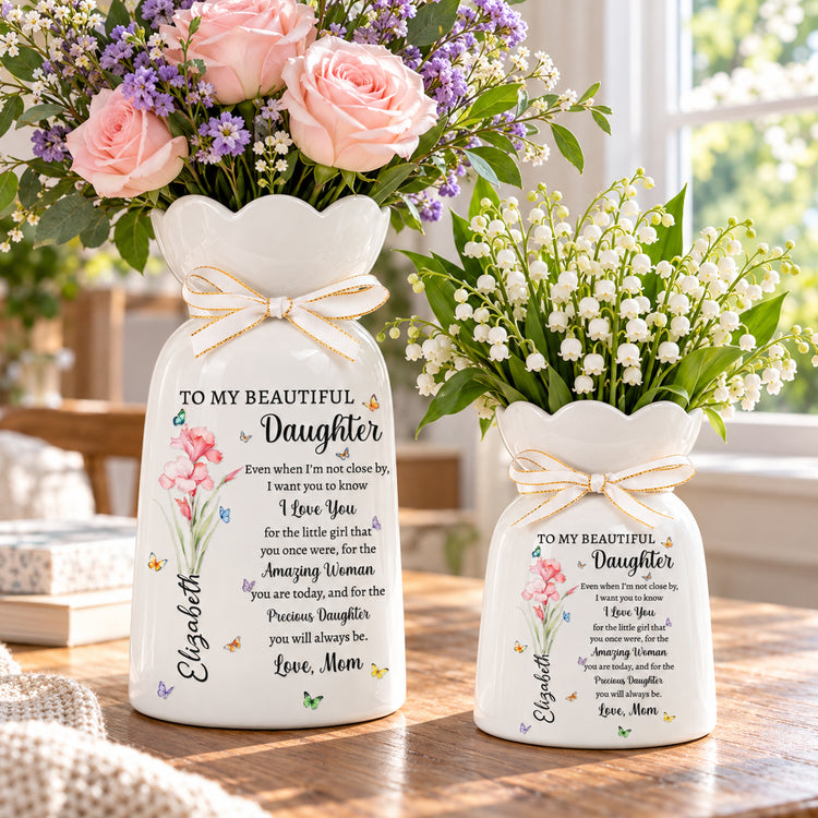 To My Daughter From Mom, Dad - Sentimental Gift, Keepsake Gift - Personalized Vase 3