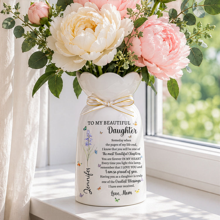 To My Daughter From Mom, Dad - Sentimental Gift, Keepsake Gift - Personalized Vase 4