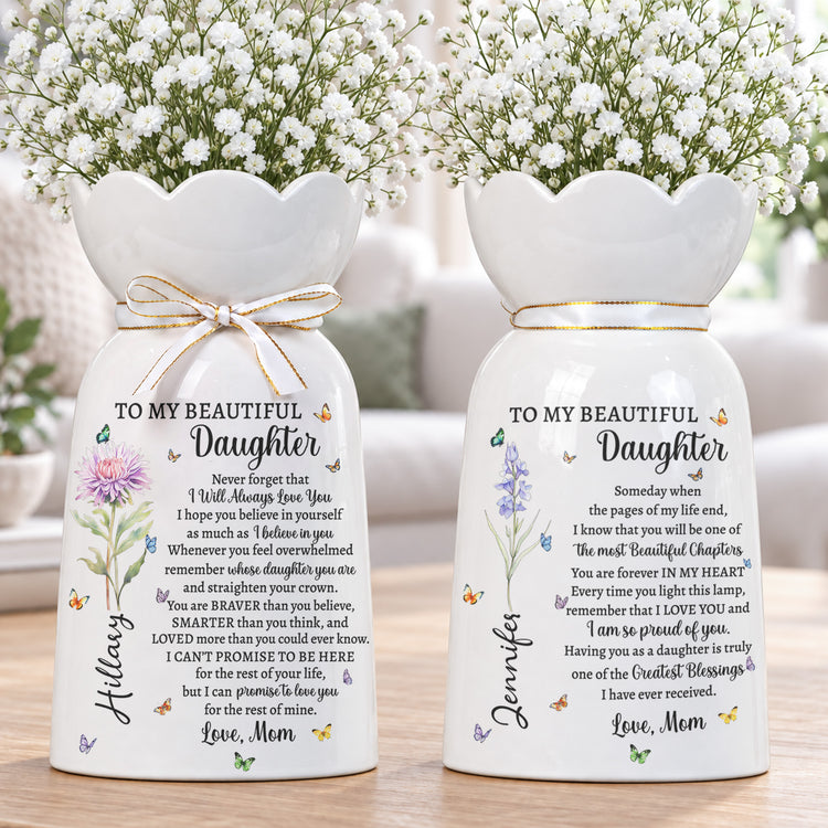 To My Daughter From Mom, Dad - Sentimental Gift, Keepsake Gift - Personalized Vase 6