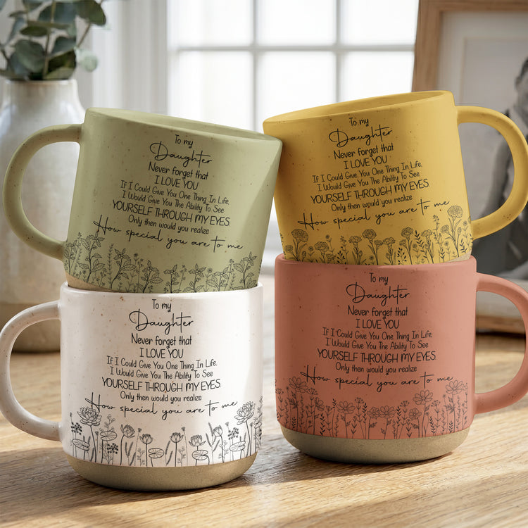 To My Daughter, Never Forget I Love You Line Birth Flower - Personalized Mug 2