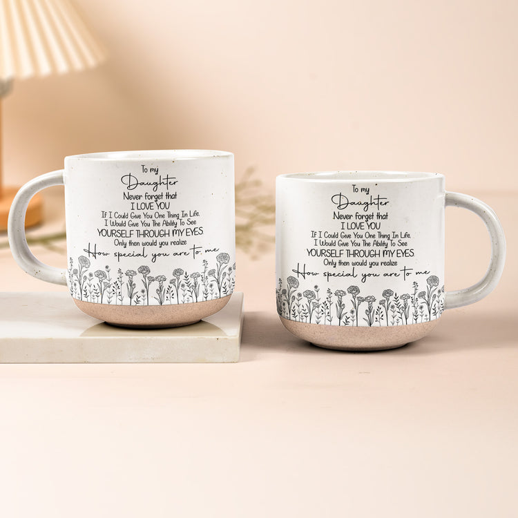 To My Daughter, Never Forget I Love You Line Birth Flower - Personalized Mug 3