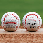 To My Grandson Never Forget How Much I Love You - Personalized Baseball 3