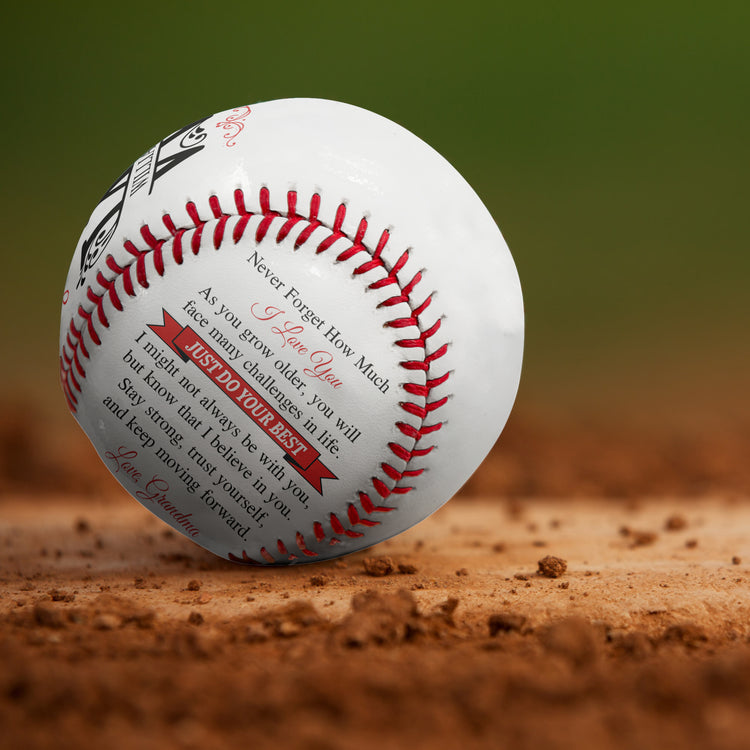 To My Grandson Never Forget How Much I Love You - Personalized Baseball 5