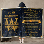 To My Grandson Never Forget How Much I Love You - Personalized Blanket 1