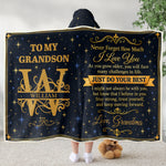 To My Grandson Never Forget How Much I Love You - Personalized Blanket 4