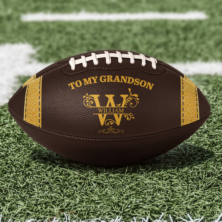 To My Grandson Never Forget How Much I Love You - Personalized Football 4