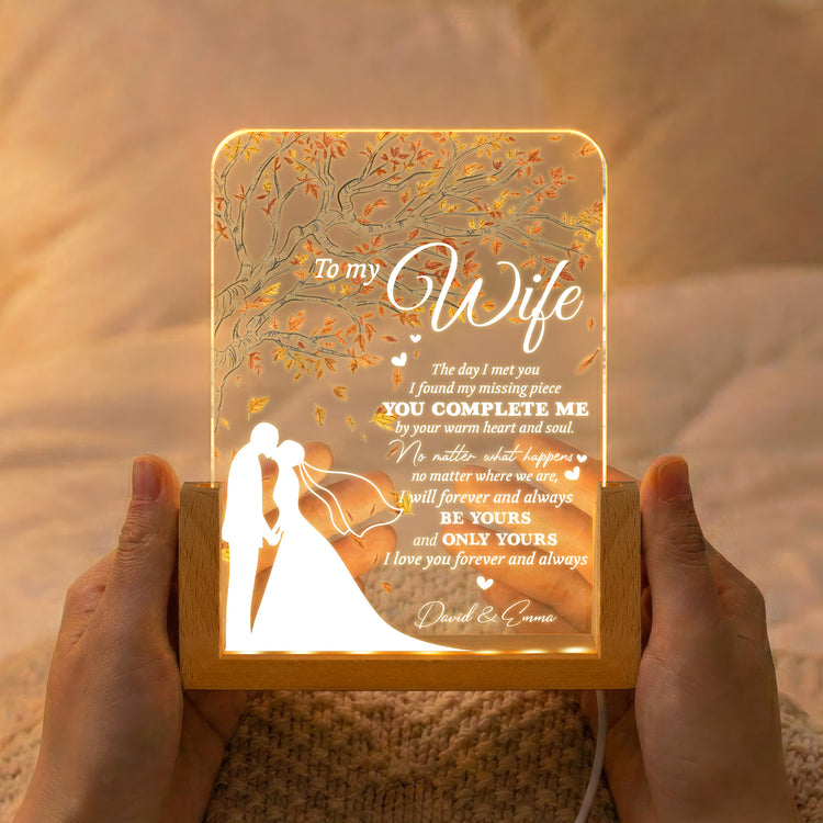 To My Wife Gift Never Forget That I Love You - Personalized Night Light 2