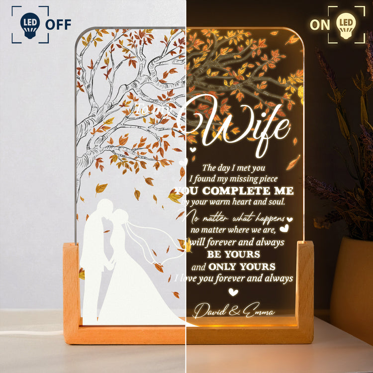 To My Wife Gift Never Forget That I Love You - Personalized Night Light 3