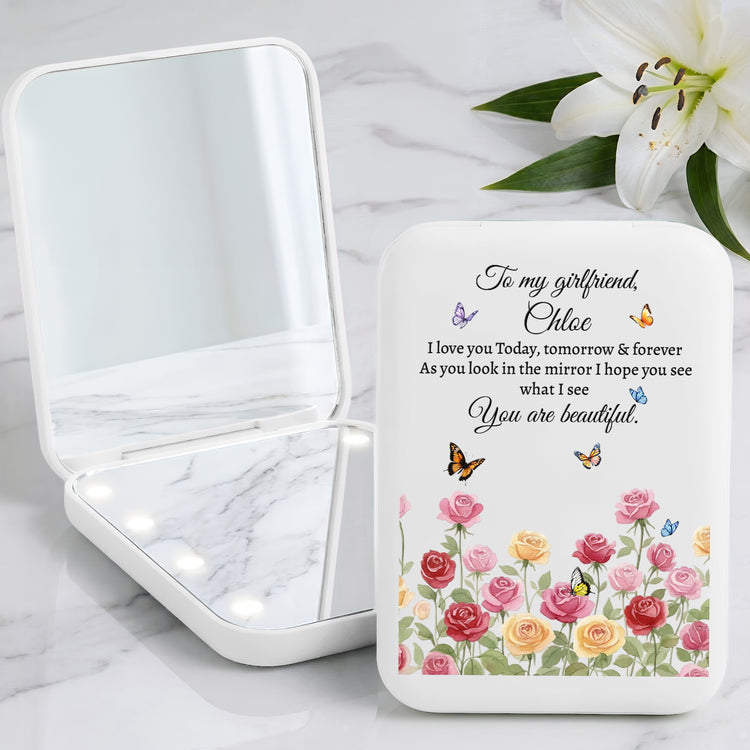 To My Wife You Are Beautiful Custom Name & Birth Flower Gifts For Her, Wife, Girlfriend - Personalized Mirror 2