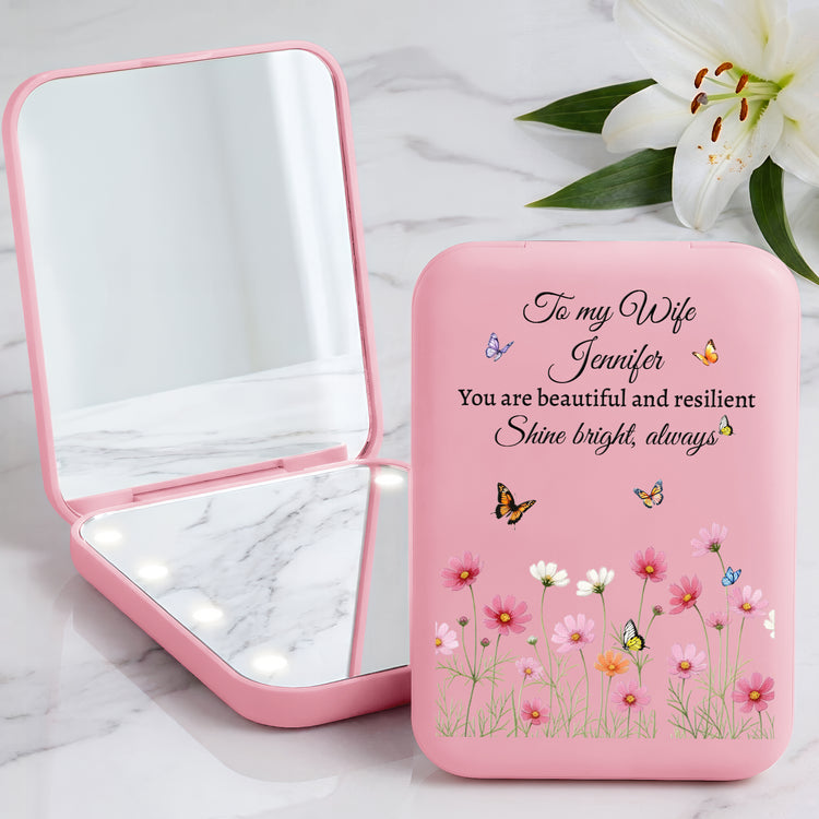To My Wife You Are Beautiful Custom Name & Birth Flower Gifts For Her, Wife, Girlfriend - Personalized Mirror 10