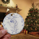 Toile De Jouy Your Photo - Our First Christmas As Mr. Mrs. - Personalized Ornament 6
