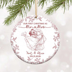 Toile De Jouy Your Photo - Our First Christmas As Mr. Mrs. - Personalized Ornament 10