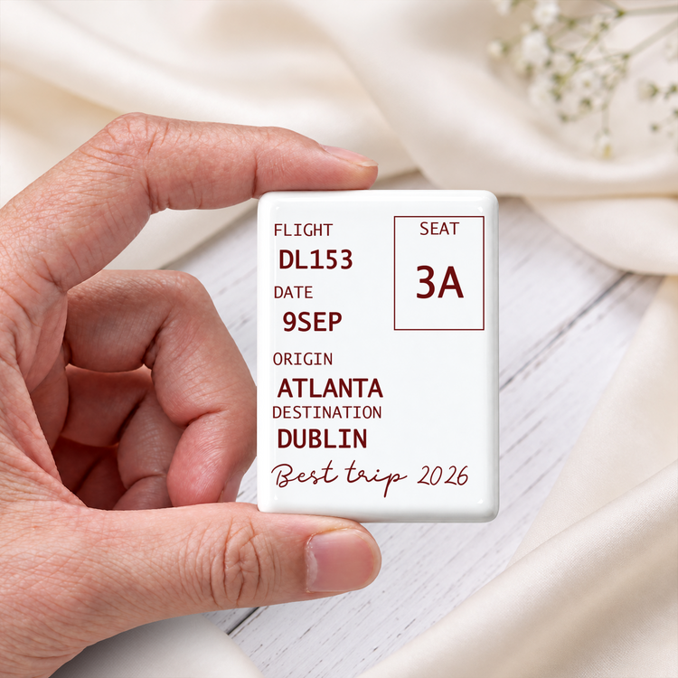 Travel Ticket Boarding Pass - Personalized Magnet 3