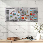 Travel Ticket Memories - Personalized Magnet Board 1