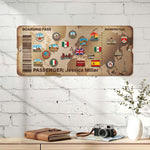 Travel Ticket Memories - Personalized Magnet Board 3