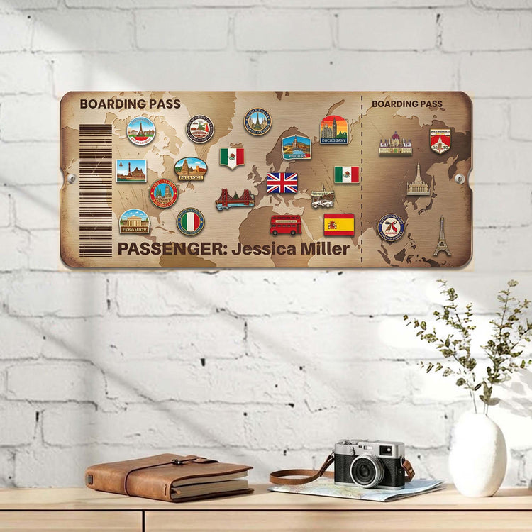 Travel Ticket Memories - Personalized Magnet Board 3