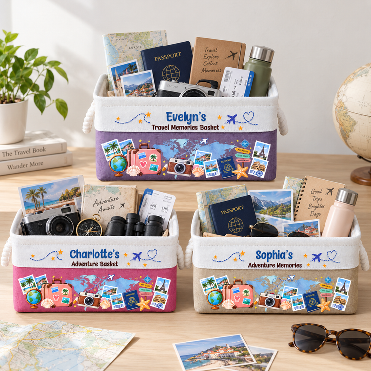 Traveling Memories Adventure Basket, Souvenir & Essentials - Personalized Storage Basket 1
