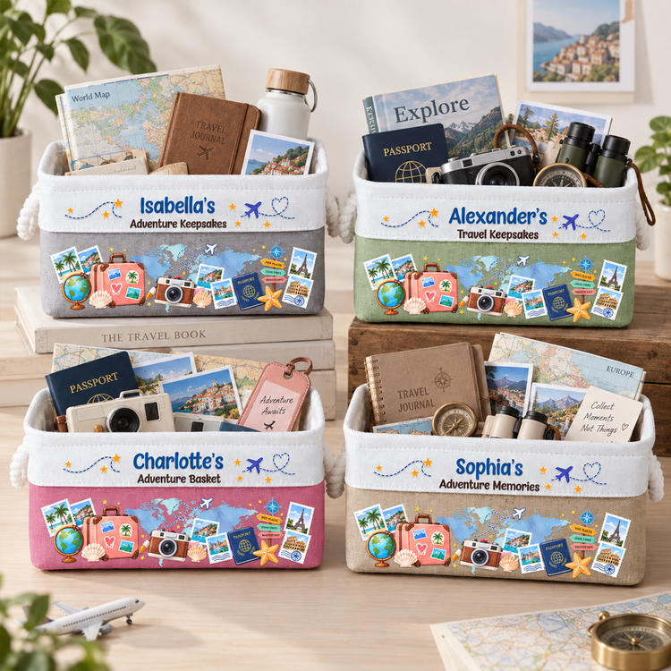 Traveling Memories Adventure Basket, Souvenir & Essentials - Personalized Storage Basket 3