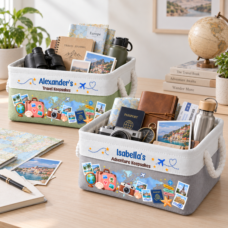 Traveling Memories Adventure Basket, Souvenir & Essentials - Personalized Storage Basket 4