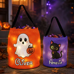 Trick Or Treat Bag, Personalized Halloween Bucket, Led Light Halloween Party Bag For Kids - Personalized Halloween Basket 1