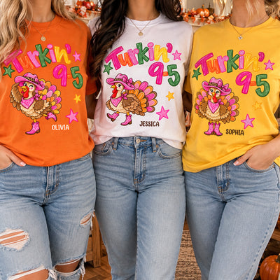 Turkin' 9-5 - Cowgirl Turkey Thanksgiving, Western Country - Personalized Shirt