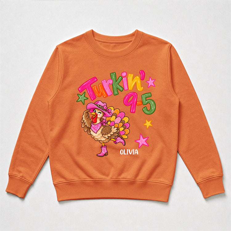 Turkin' 9-5 - Cowgirl Turkey Thanksgiving, Western Country - Personalized Shirt 4