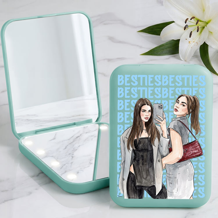 Turn Friendship Photo Into Art, Best Friends Gifts - Led Travel - Personalized Mirror 3