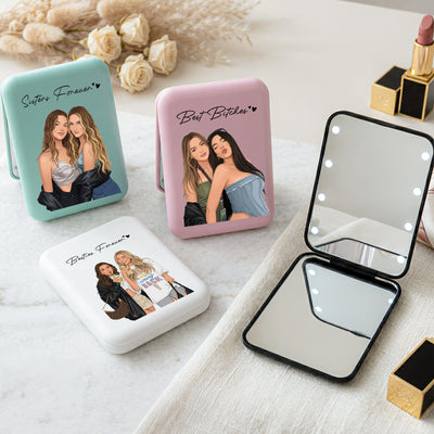 Turn Friendship Photo Into Art - LED Travel - Personalized Mirror
