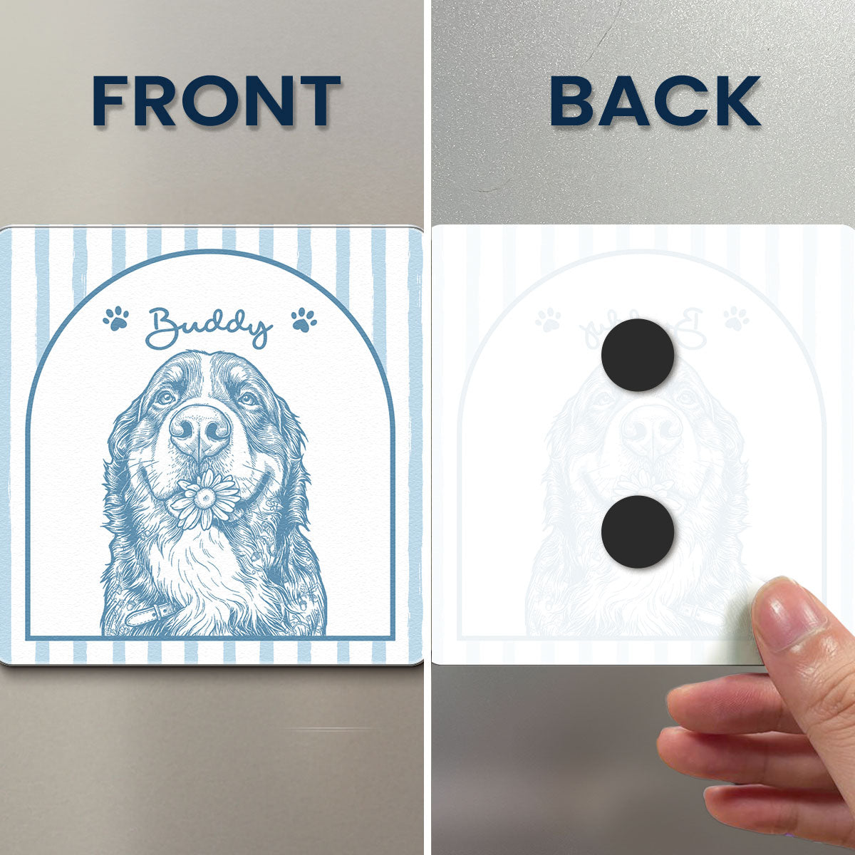 Turn Pet Photo Into Art - Gifts For Dog Lovers, Cat Lovers - Vintage Frame - Personalized Magnet 4
