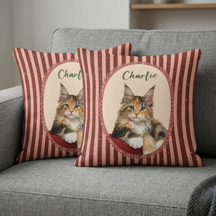 Turn Pet's Photo Into Artwork - For Dog Mom, Cat Mom Woven - Personalized Pillow Cover 2