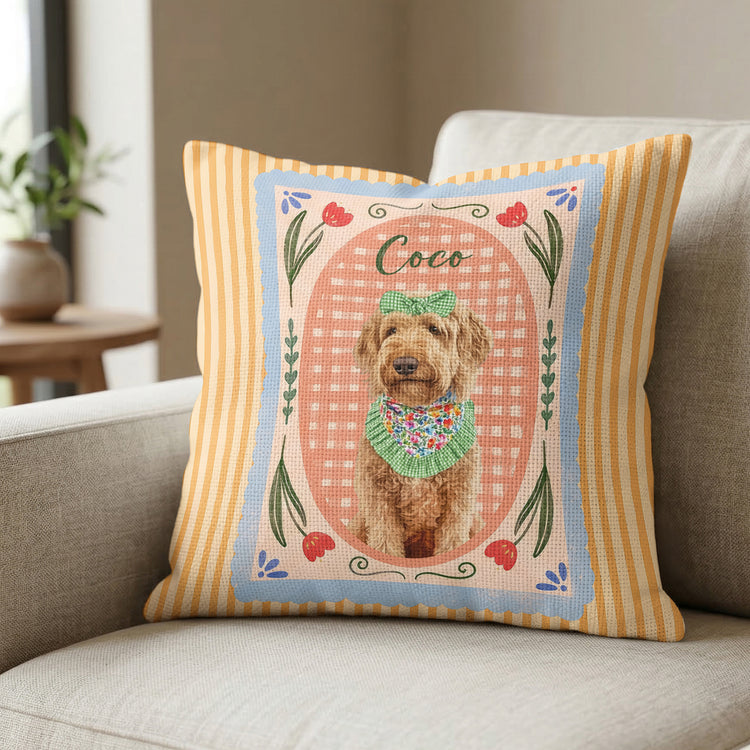 Turn Pet's Photo Into Artwork - For Dog Mom, Cat Mom Woven - Personalized Pillow Cover 4