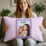 Turn Pet's Photo Into Artwork - For Dog Mom, Cat Mom Woven - Personalized Pillow Cover 8