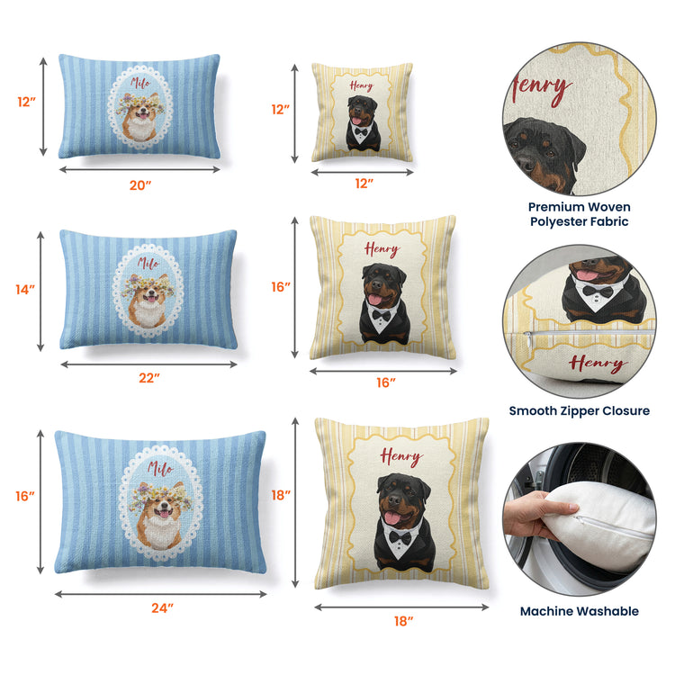 Turn Pet's Photo Into Artwork - For Dog Mom, Cat Mom Woven - Personalized Pillow Cover 10