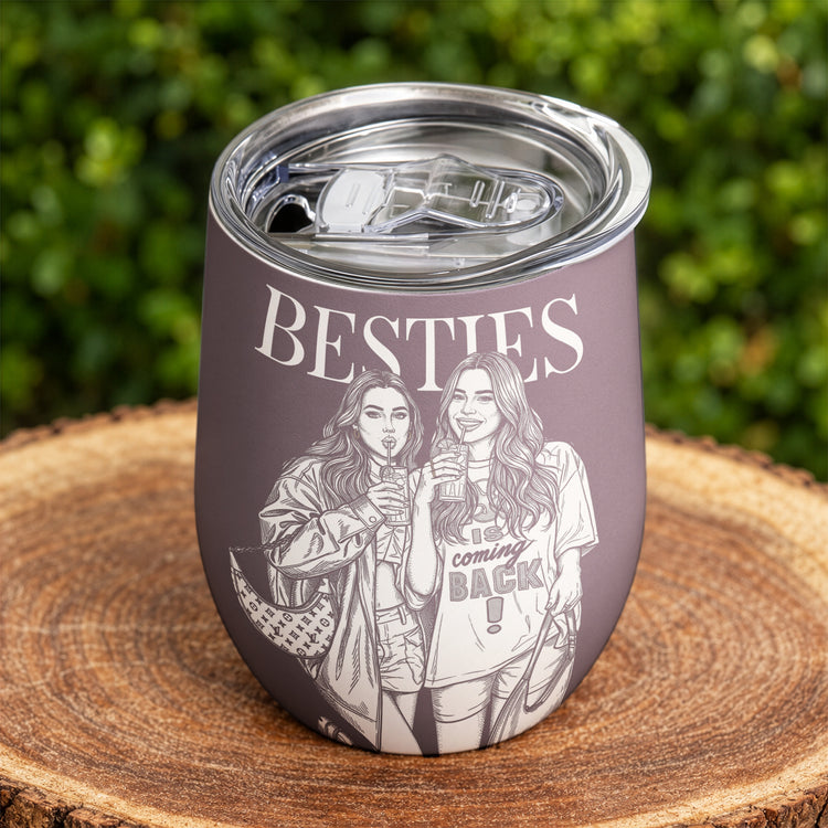 Turn Photo Into Art - Friendship Best Btches Matching Cup - Personalized Wine Tumbler 5