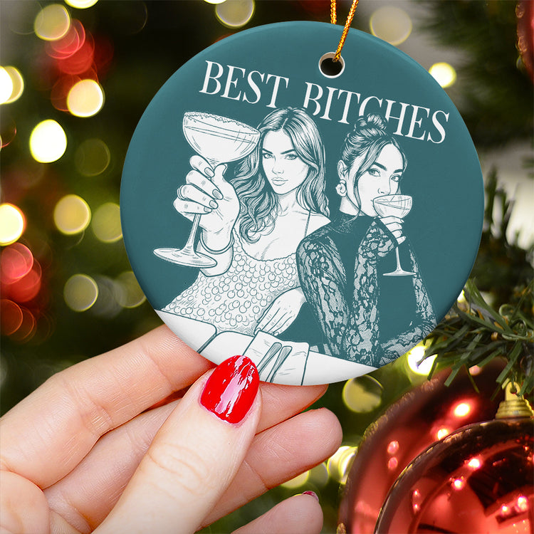 Turn Photo Into Art - Friendship Best Btches Matching Ornament - Personalized Ornament 4
