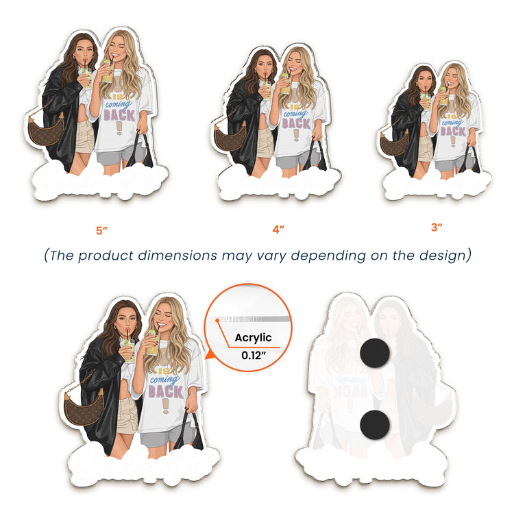 Turn Photo Into Art Friendship Gifts - A True Friendship Is A Journey Without An End - Personalized Magnet 4