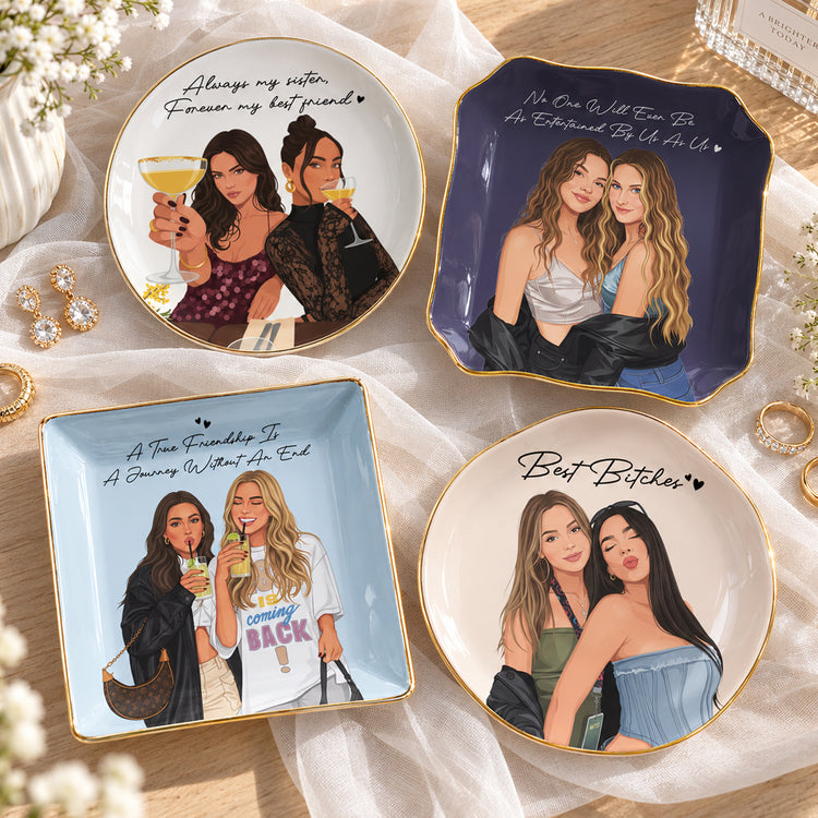 Turn Photo Into Art - Thank You Friendship Gifts For Besties - Personalized Jewelry Dish 1