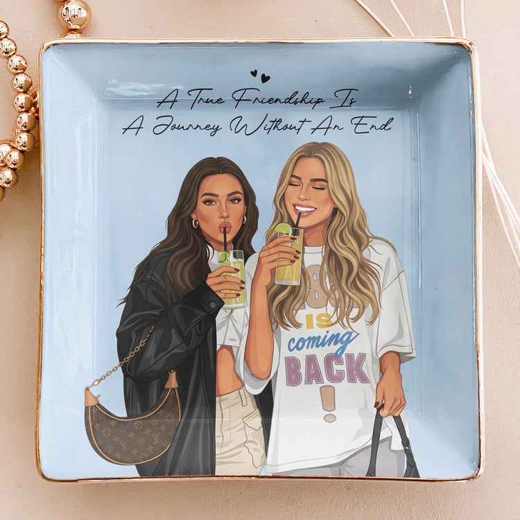 Turn Photo Into Art - Thank You Friendship Gifts For Besties - Personalized Jewelry Dish 3