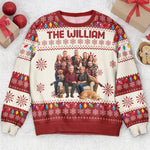 Turn Photo Into Cartoon Art - Custom Family Name Matching Ugly Sweater Party - Personalized Sweater 2