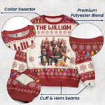 Turn Photo Into Cartoon Art - Custom Family Name Matching Ugly Sweater Party - Personalized Sweater 4