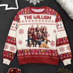 Turn Photo Into Cartoon Art - Custom Family Name Matching Ugly Sweater Party - Personalized Sweater 6