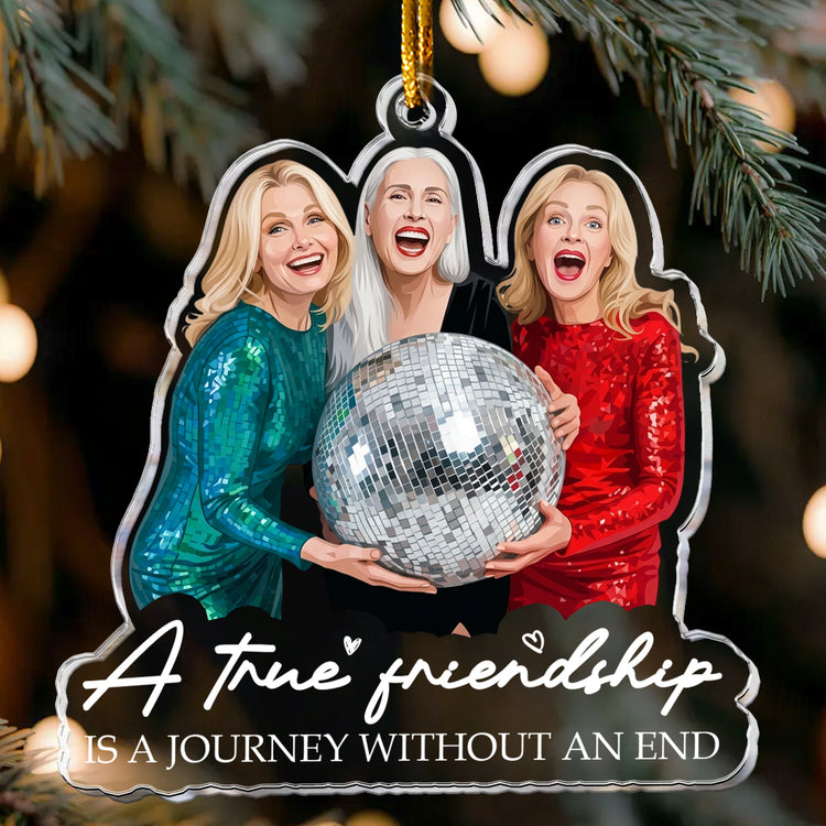 Turn Your Photo Into Art - Besties Forever, Friendship Thank You Gift - Personalized Ornament 1
