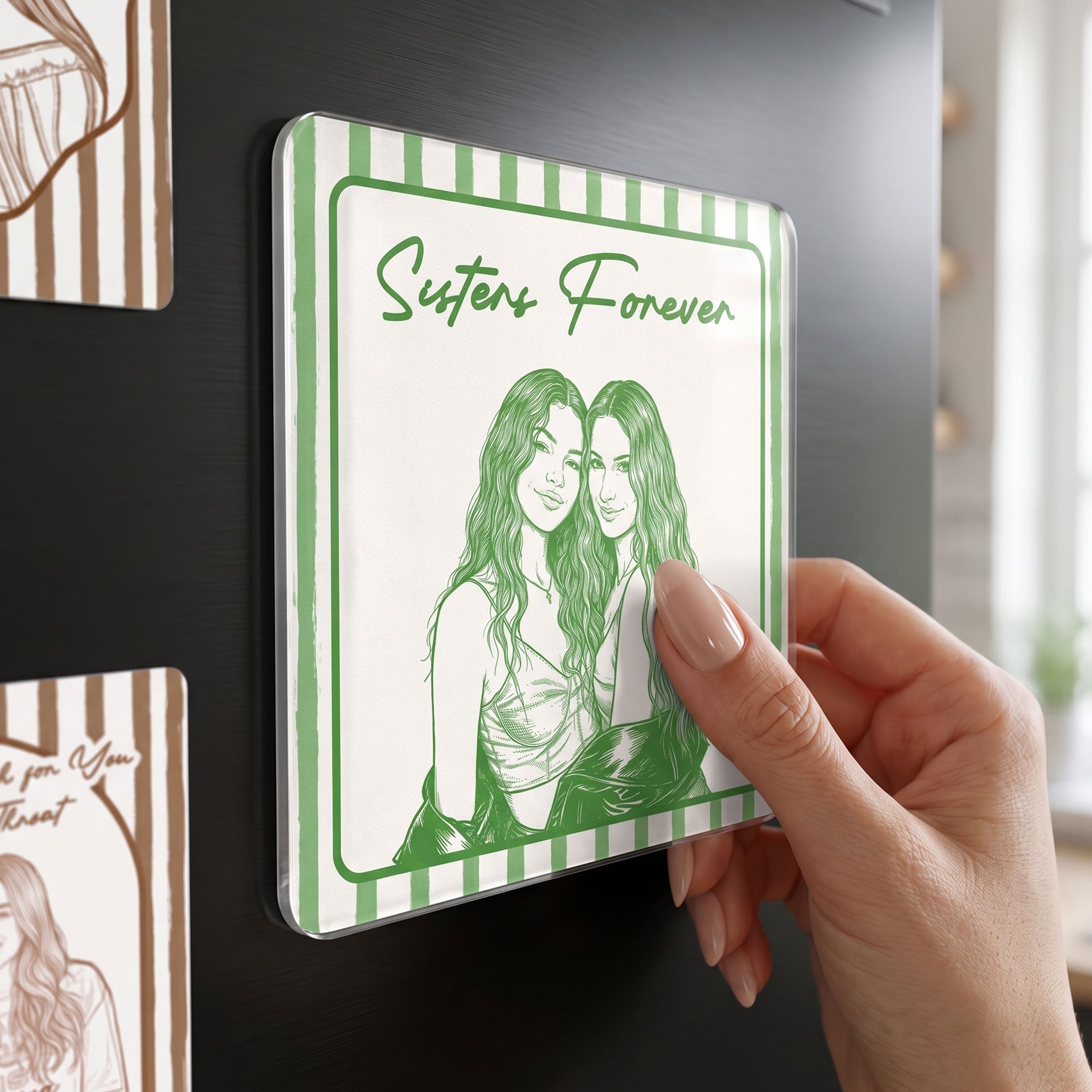 Turn Your Photo Into Art - Friendship Thank You Gift For Besties, Sisters - Personalized Magnet 2
