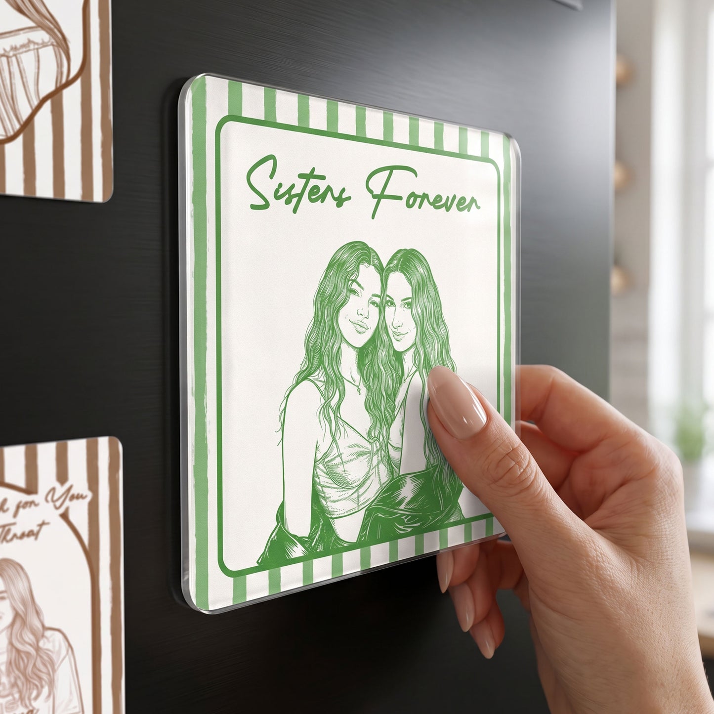 Turn Your Photo Into Art - Friendship Thank You Gift For Besties, Sisters - Personalized Magnet 2